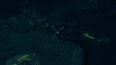 Wallis Adası - Wallis ve Futuna yakın çekim - uydu. Önizleme. Parıltı.