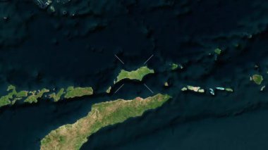 Wetar Adası - Endonezya yakın çekim - uydu. Önizleme. Parıltı.