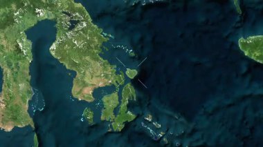 Wowoni Adası - Endonezya yakın çekim - uydu. Önizleme.