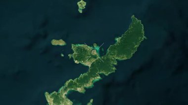 Yagaji Adası - Japonya yakın çekim - uydu. Parıltı.