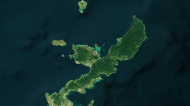 Yagaji Adası - Japonya yakın çekim - uydu.
