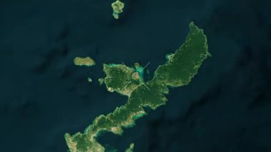 Yagaji Adası - Japonya yakın çekim - uydu. Önizleme.