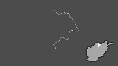 Balkh - Afganistan vilayeti, çıkarılmış ve izole edilmiş. Gri Tonlama