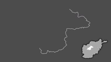 Ghor - Afganistan vilayeti, çıkarılmış ve izole edilmiş. Gri Tonlama