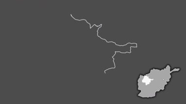 Hirat - Afganistan vilayeti, sürülmüş ve izole edilmiş. Gri Tonlama