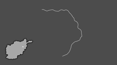 Kapisa - Afganistan vilayeti, çıkarılmış ve izole edilmiş. Gri Tonlama