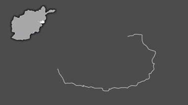 Nangarhar - Afganistan vilayeti, çıkarılmış ve izole edilmiş. Gri Tonlama