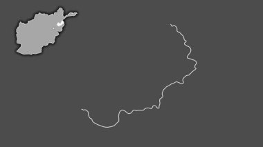 Nuristan - Afganistan vilayeti, sürülmüş ve izole edilmiş. Gri Tonlama