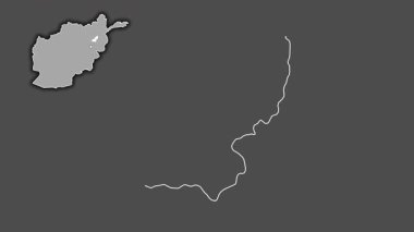 Panjshir - Afganistan vilayeti, dışlanmış ve izole edilmiş. Gri Tonlama