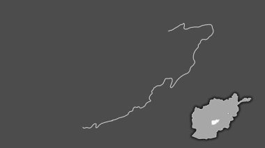 Uruzgan - Afganistan vilayeti, çıkarılmış ve izole edilmiş. Gri Tonlama