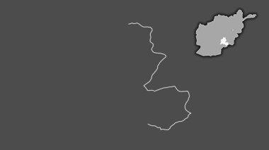 Zabul - Afganistan vilayeti, çıkarılmış ve izole edilmiş. Gri Tonlama