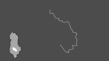 Berat - Arnavutluk Eyaleti, sürülmüş ve izole edilmiş. Gri Tonlama