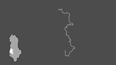 Fier - Arnavutluk ilçesi, sürülmüş ve izole edilmiş. Gri Tonlama