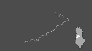 Tirane - Arnavutluk ilçe, sürülmüş ve izole edilmiş. Gri Tonlama