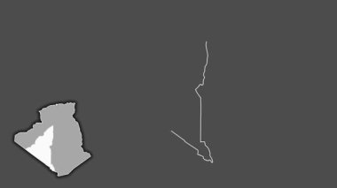 Adrar - Cezayir vilayeti, çıkarılmış ve izole edilmiş. Gri Tonlama