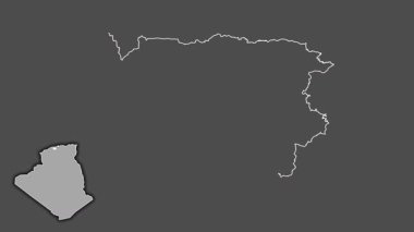 Defla, Cezayir vilayeti, çıkarılmış ve izole edilmiş. Gri Tonlama