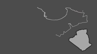 Cezayir, Cezayir vilayeti, çıkarılmış ve izole edilmiş. Gri Tonlama