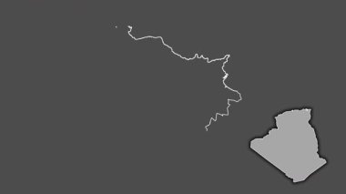 Annaba - Cezayir vilayeti, çıkarılmış ve izole edilmiş. Gri Tonlama