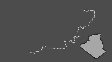 Boumerdes - Cezayir vilayeti, çıkarılmış ve izole edilmiş. Gri Tonlama