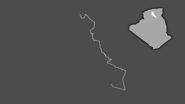 Djelfa - Cezayir eyaleti, çıkarılmış ve izole edilmiş. Gri Tonlama