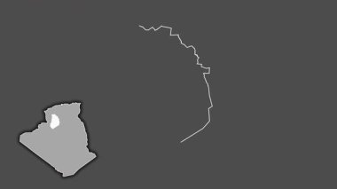 El Bayad - Cezayir vilayeti, çıkarılmış ve izole edilmiş. Gri Tonlama