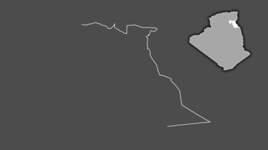 El Oued - Cezayir vilayeti, çıkarılmış ve izole edilmiş. Gri Tonlama