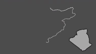 El Tarf - Cezayir vilayeti, çıkarılmış ve izole edilmiş. Gri Tonlama