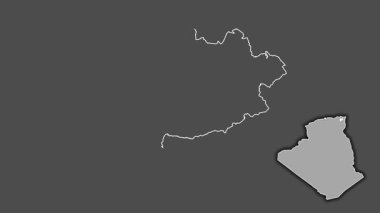 Guelma - Cezayir vilayeti, çıkarılmış ve izole edilmiş. Gri Tonlama