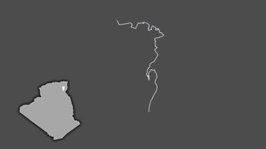 Khenchela - Cezayir vilayeti, çıkarılmış ve izole edilmiş. Gri Tonlama