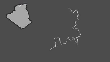 Medea - Cezayir vilayeti, çıkarılmış ve izole edilmiş. Gri Tonlama