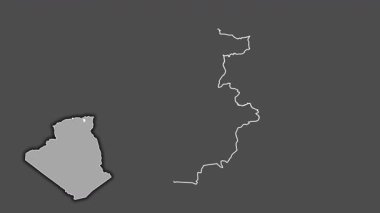 Mila - Cezayir vilayeti, çıkarılmış ve izole edilmiş. Gri Tonlama