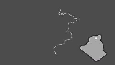 M 'Sila - Cezayir vilayeti, çıkarılmış ve izole edilmiş. Gri Tonlama