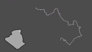 Oum el Bouaghi - Cezayir vilayeti, sürülmüş ve izole edilmiş. Gri Tonlama