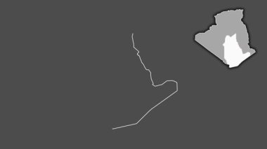 Tamanghasset - Cezayir vilayeti, çıkarılmış ve izole edilmiş. Gri Tonlama