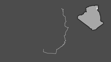 Tebessa - Cezayir vilayeti, çıkarılmış ve izole edilmiş. Gri Tonlama
