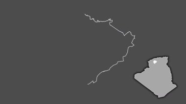 Tiaret - Cezayir vilayeti, boşaltılmış ve izole edilmiş. Gri Tonlama
