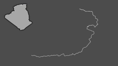 Tizi Ouzou - Cezayir vilayeti, sürüldü ve izole edildi. Gri Tonlama