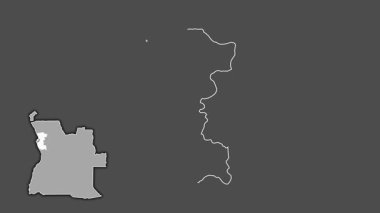 Bengo - Angola vilayeti, çıkarılmış ve izole edilmiş. Gri Tonlama