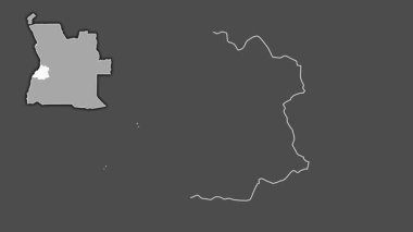 Benguela - Angola vilayeti, boşaltılmış ve izole edilmiş. Gri Tonlama