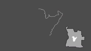 Bie - Angola vilayeti, çıkarılmış ve izole edilmiş. Gri Tonlama