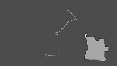 Cabinda - Angola vilayeti, boşaltılmış ve izole edilmiş. Gri Tonlama