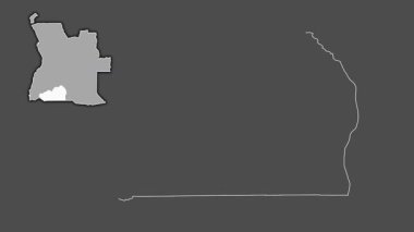 Cunene - Angola vilayeti, boşaltılmış ve izole edilmiş. Gri Tonlama
