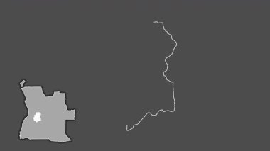Huambo - Angola vilayeti, çıkarılmış ve izole edilmiş. Gri Tonlama