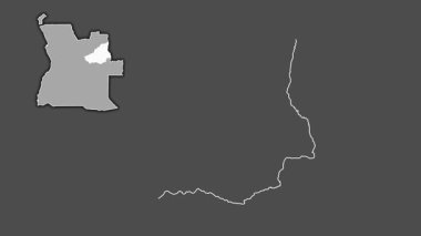 Lunda Sul - Angola vilayeti, çıkarıldı ve izole edildi. Gri Tonlama