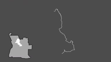 Malanje - Angola ili, boşaltılmış ve izole edilmiş. Gri Tonlama