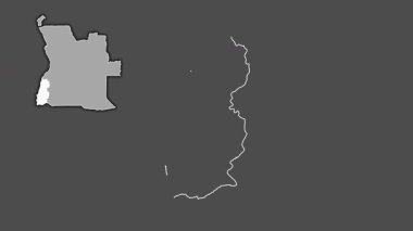 Namibe - Angola vilayeti, çıkarılmış ve izole edilmiş. Gri Tonlama