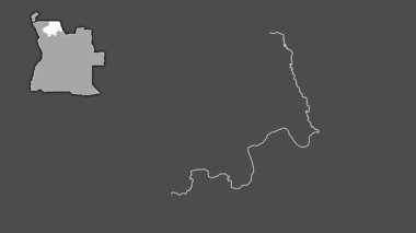 Uige - Angola vilayeti, boşaltılmış ve izole edilmiş. Gri Tonlama