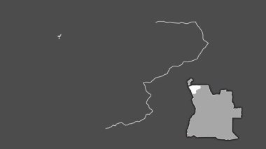 Zaire - Angola vilayeti, boşaltılmış ve izole edilmiş. Gri Tonlama