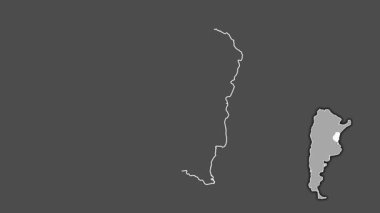 Entre Rios - Arjantin vilayeti, dışlanmış ve izole edilmiş. Gri Tonlama