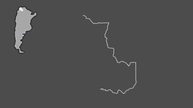 Jujuy - Arjantin vilayeti, çıkarılmış ve izole edilmiş. Gri Tonlama